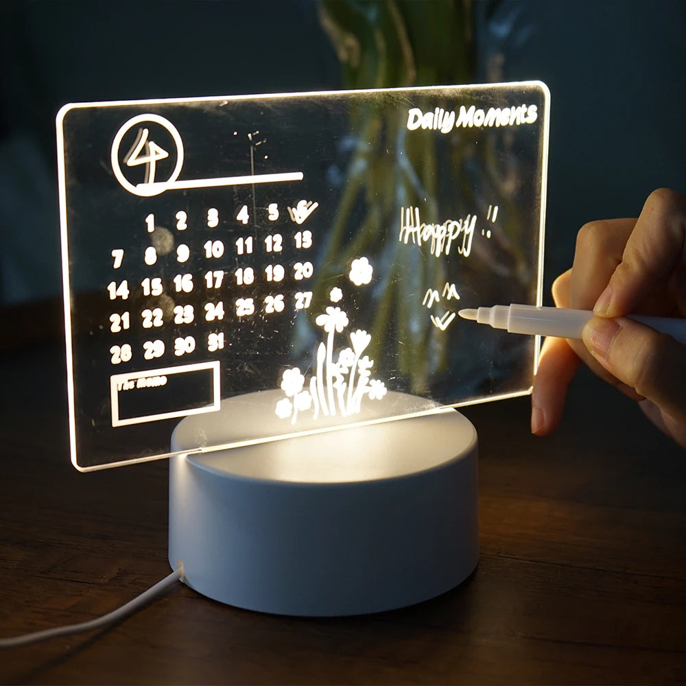 Tableau LED USB – Lampe de nuit écrivable personnalisable