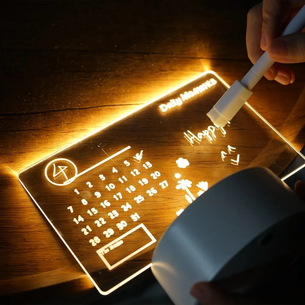 Tableau LED USB – Lampe de nuit écrivable personnalisable