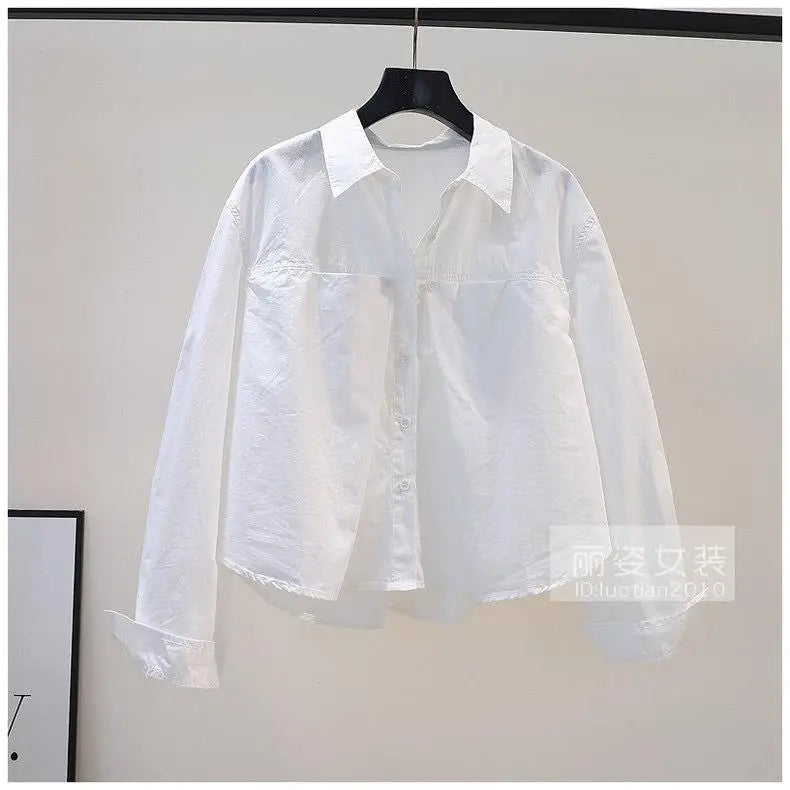 Trendora™ Chemise Courte Décontractée – Bleu & Blanc