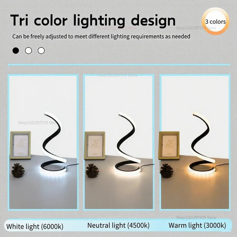 Lampe LED Spirale Moderne – Design Contemporain