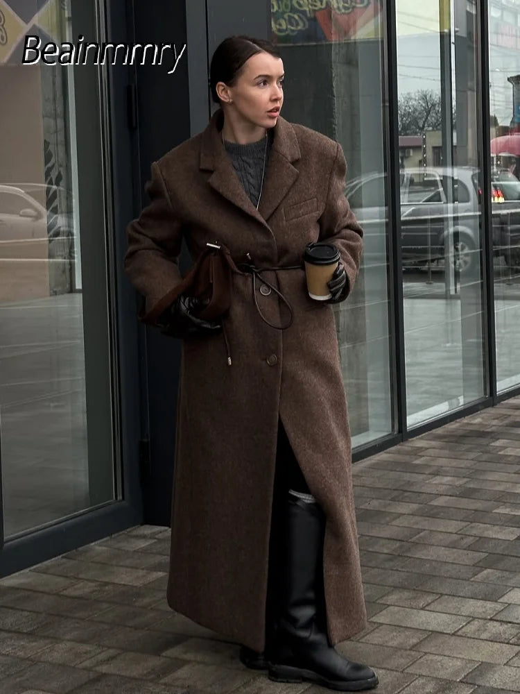 Manteau Élégance d’Hiver™ – Coupe Longue & Épaules Structurées