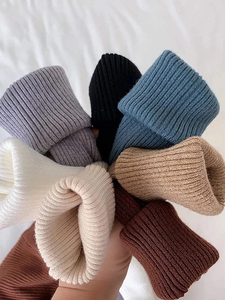 Trendora™ Pull Côtelé Col Montant – Multi-couleurs