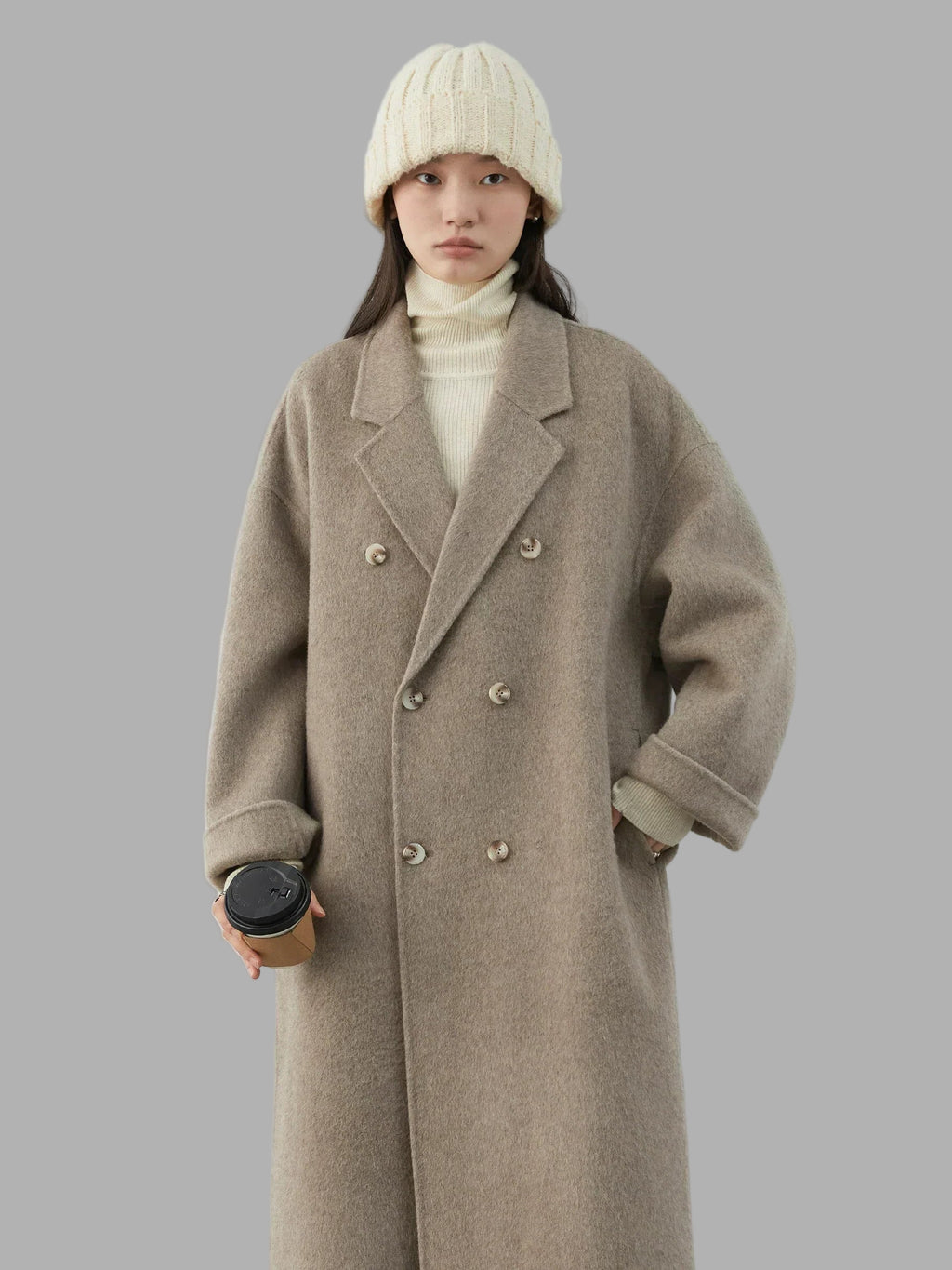 Manteau Long Élégance d’Hiver™ – Double Boutonnage & Laine Douce