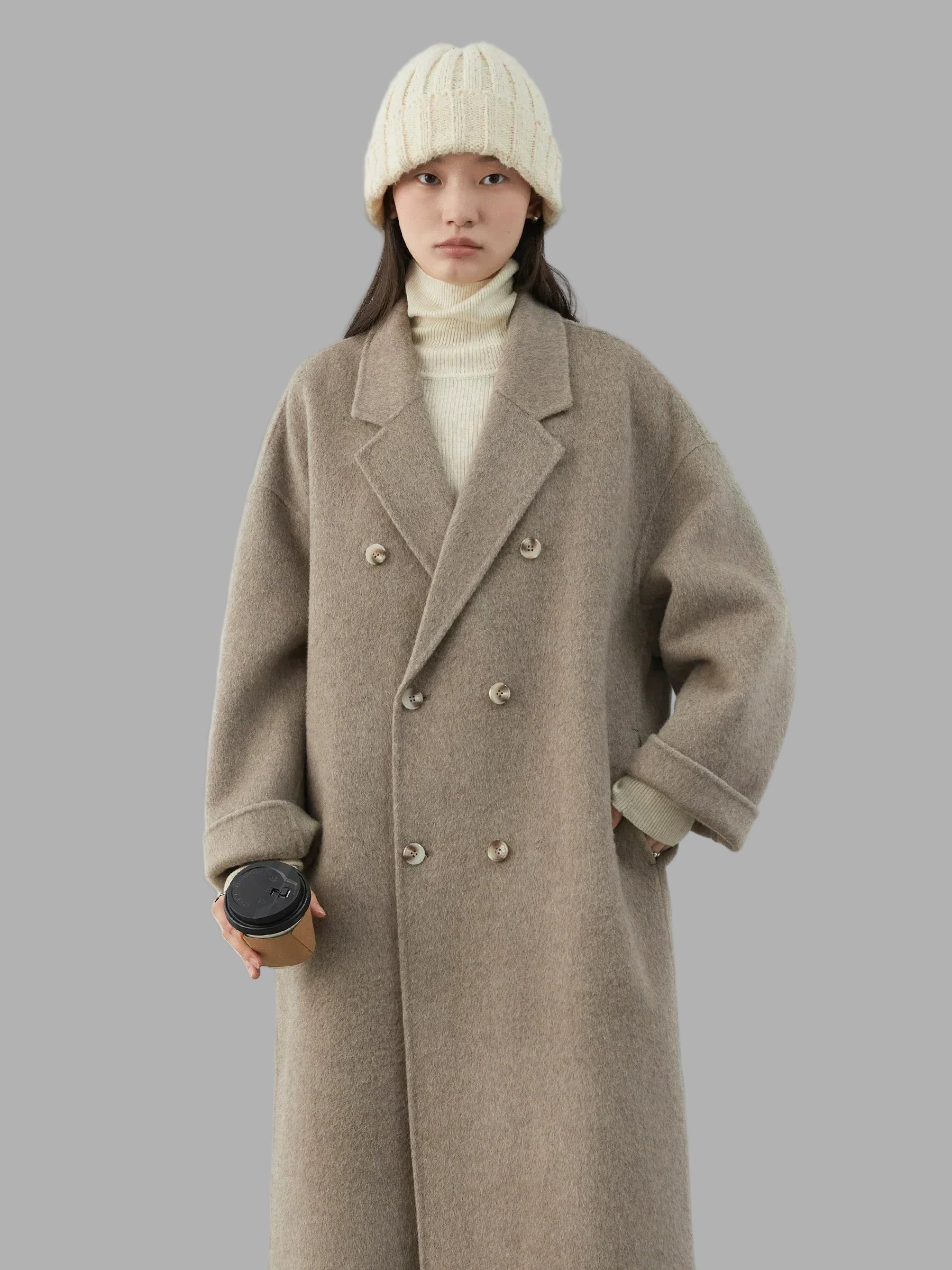 Manteau Long Élégance d’Hiver™ – Double Boutonnage & Laine Douce